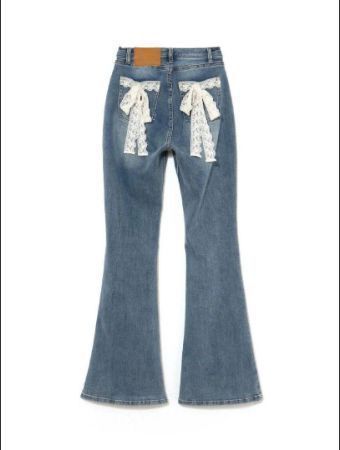 未使用】Andmary Lacey ribbon denim レディースジーンズ ブーツ