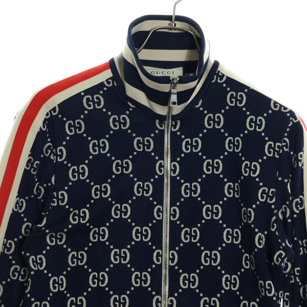 GUCCI ジャケット ネイビー Reversible nylon canvas jacket in dark blue | GUCCI® US