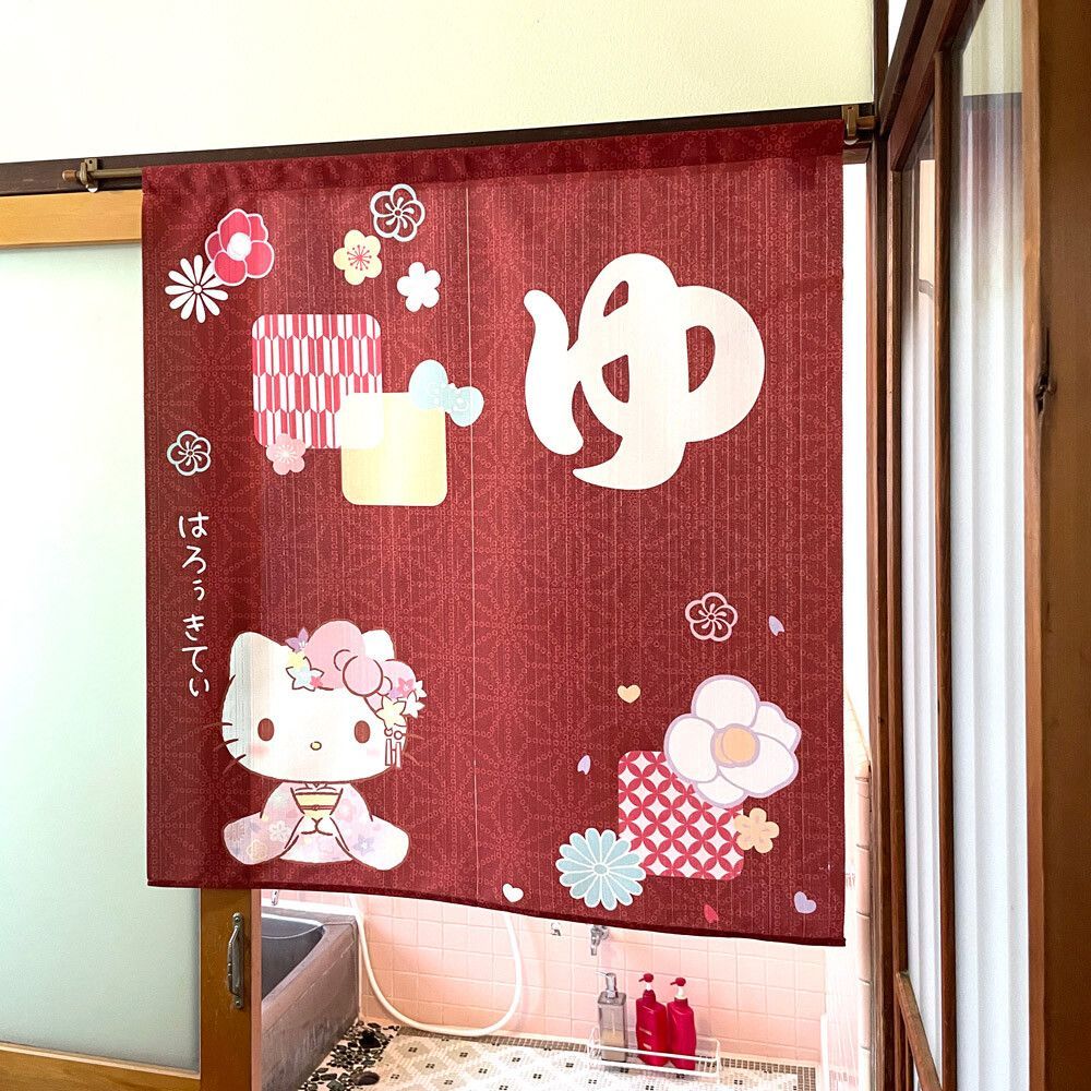 のれん 暖簾 間仕切り 目隠し サンリオ sanrio ハローキティ ゆ
