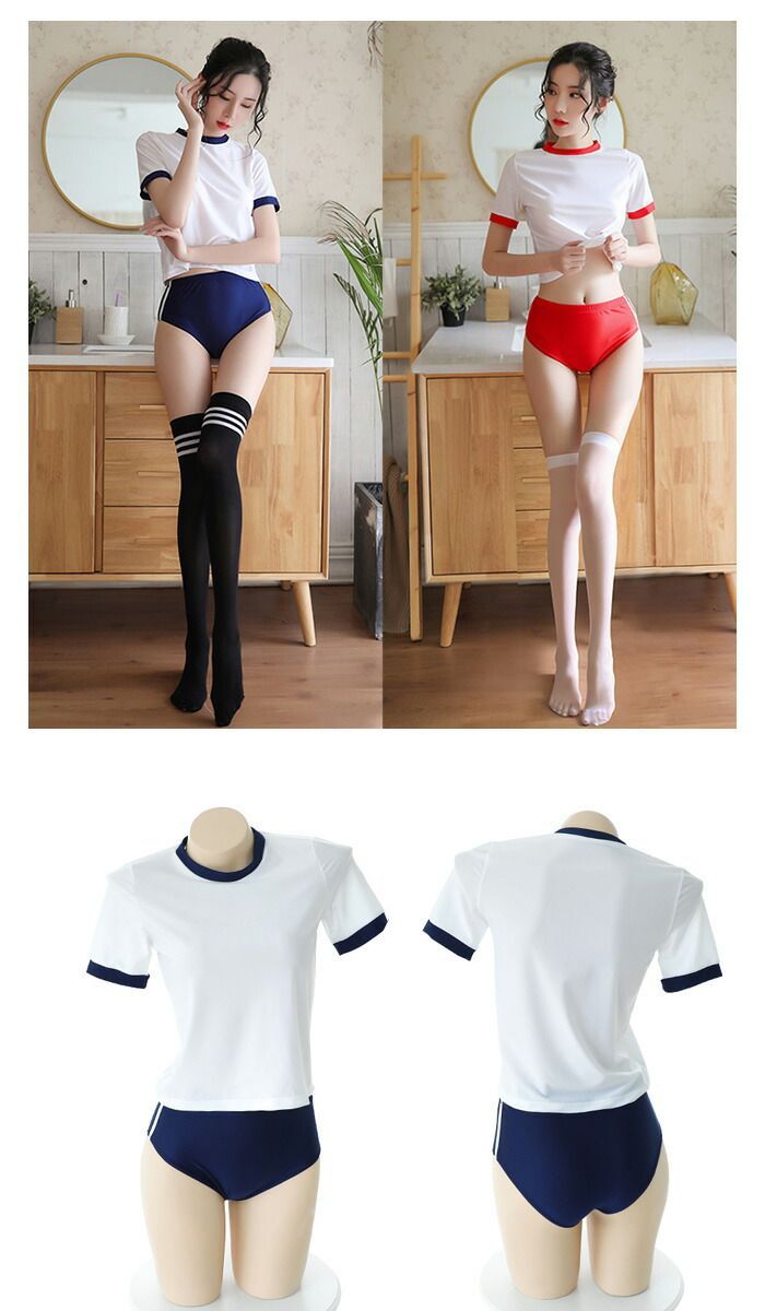 jcブルマー姿 YISMate] ブルマスタイル 体操服 セクシー まばたき 中学生 体育着 コスプレ スポーティ 陸上部風 ユニフォーム