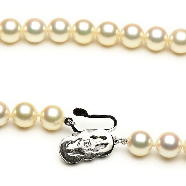 美品 ミキモト パールネックレス 真珠 7.5～7.9ミリ Mチャーム 留め金
