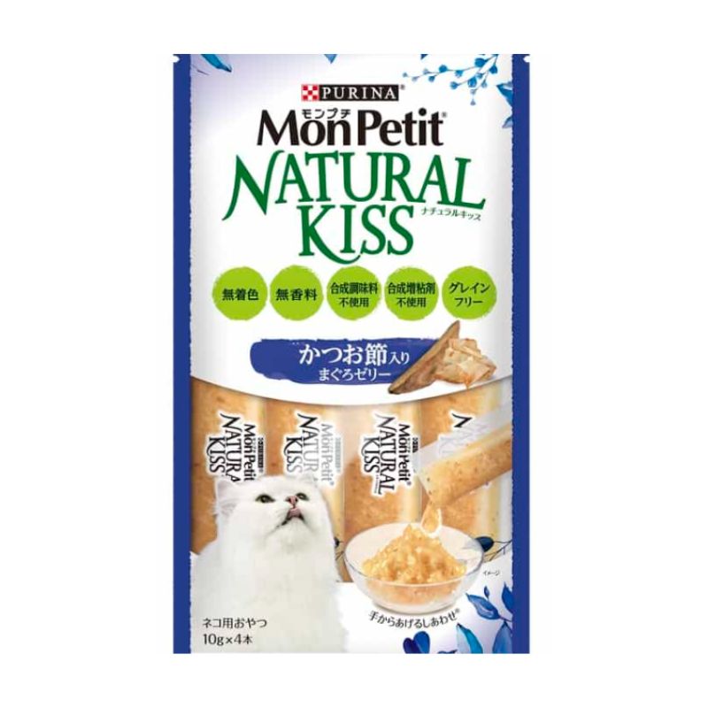 ネスレピュリナ モンプチ ナチュラルキッス かつお節入りまぐろゼリー 10g×4本入×30袋セット ネスレ モンプチ 水分補給 キャットフード ウェットフード まとめ買い 多頭飼い パウチ 子猫 成猫 高齢猫 シニア猫