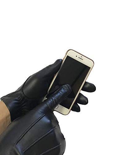 NAKATA GLOVE 日本製 羊革手袋 抗菌革手袋 スマホ対応 紳士用 黒 タッチパネル対応 裏生地 キュプラ100％ 国産羊革 抗菌 防臭 秋冬用 自分用 贈り物 STEELWINDOWSANDDOORS_COM