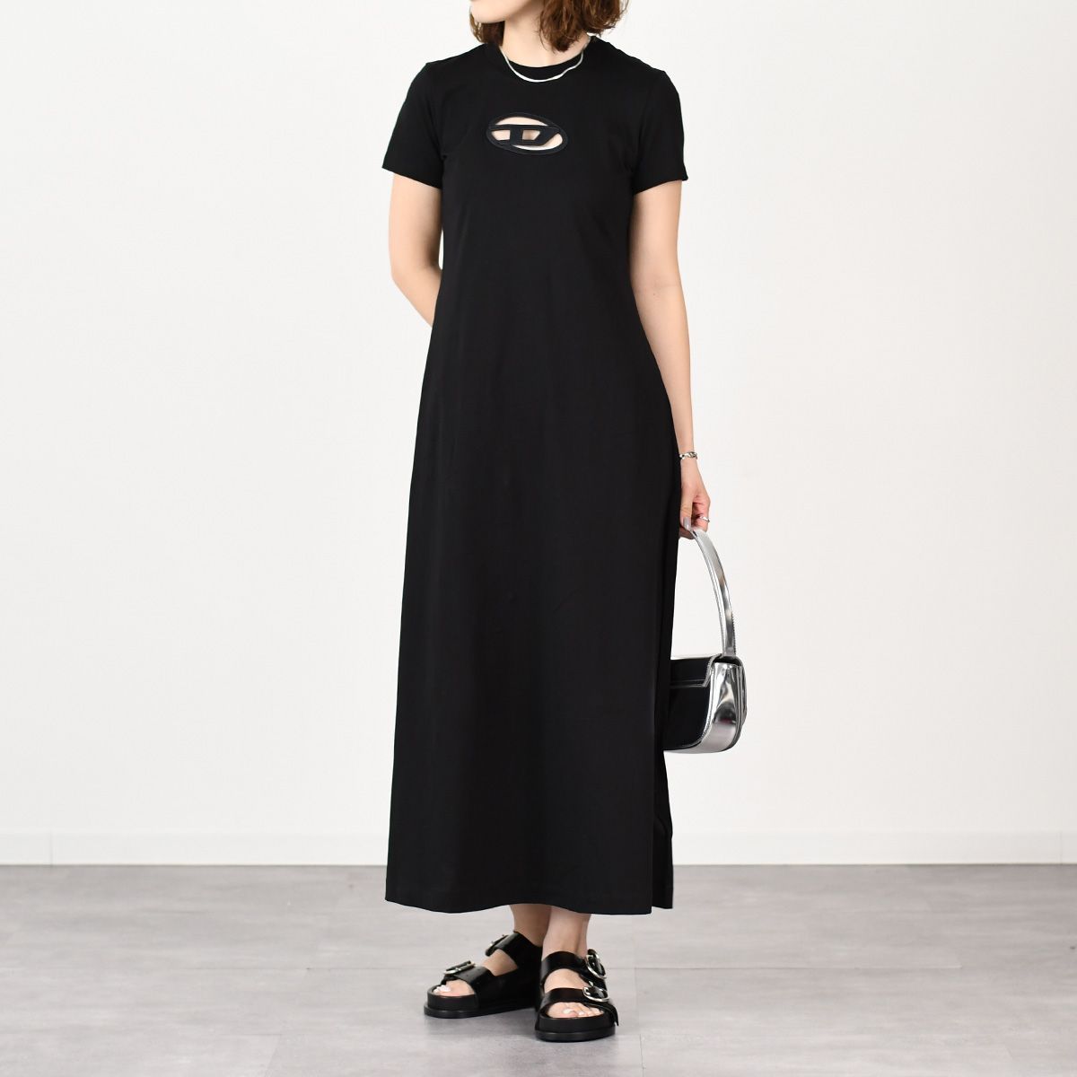 ☆DIESEL☆ D-Alin-Od Aライン ロゴ コットンドレス ワンピース DIESEL ディーゼル ワンピース トップス D-ALIN-OD コットン