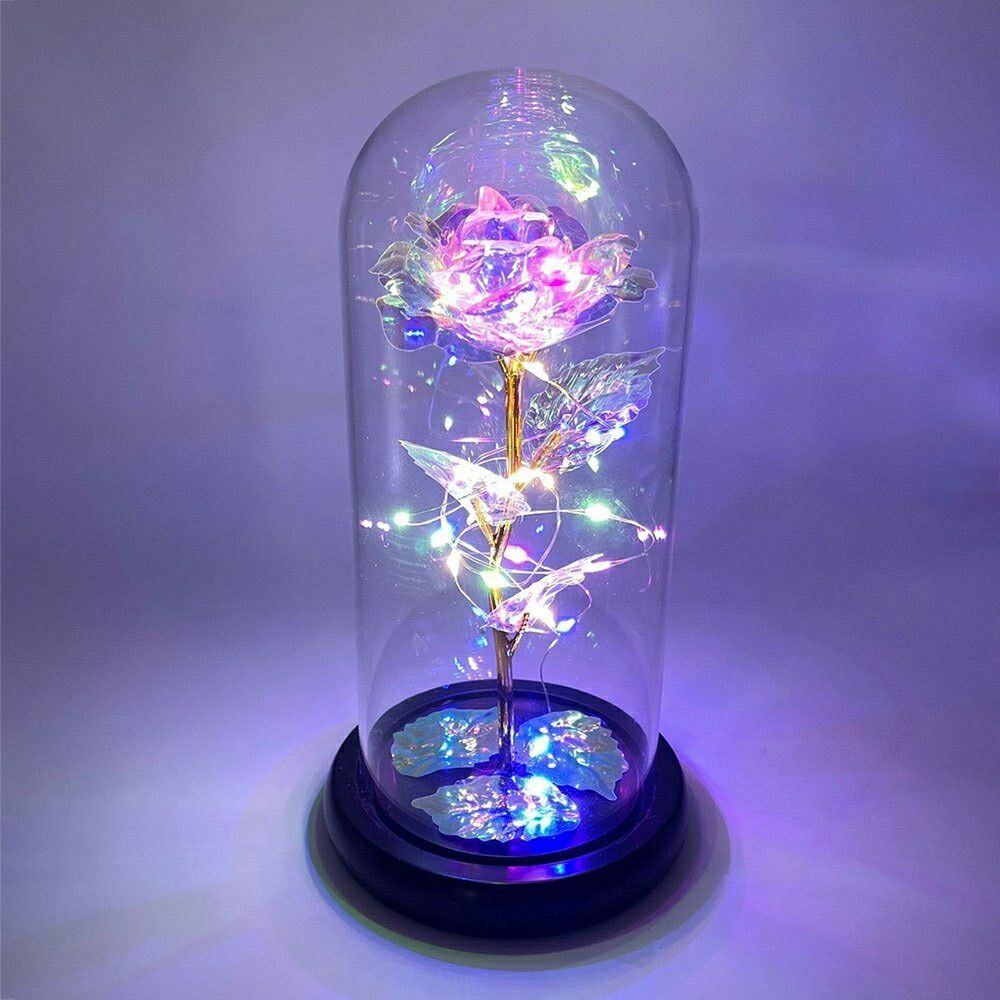 照明 薔薇 ガラスドーム LED 3D オブジェ 雑貨 玄関 インテリア 照明 薔薇 ガラスドーム LED 3D オブジェ 雑貨 玄関 インテリア