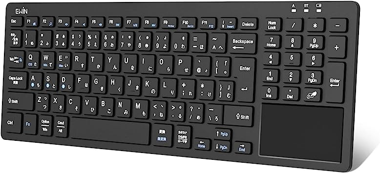 Ewin Bluetooth キーボード ワイヤレス タッチパッド テンキー付き