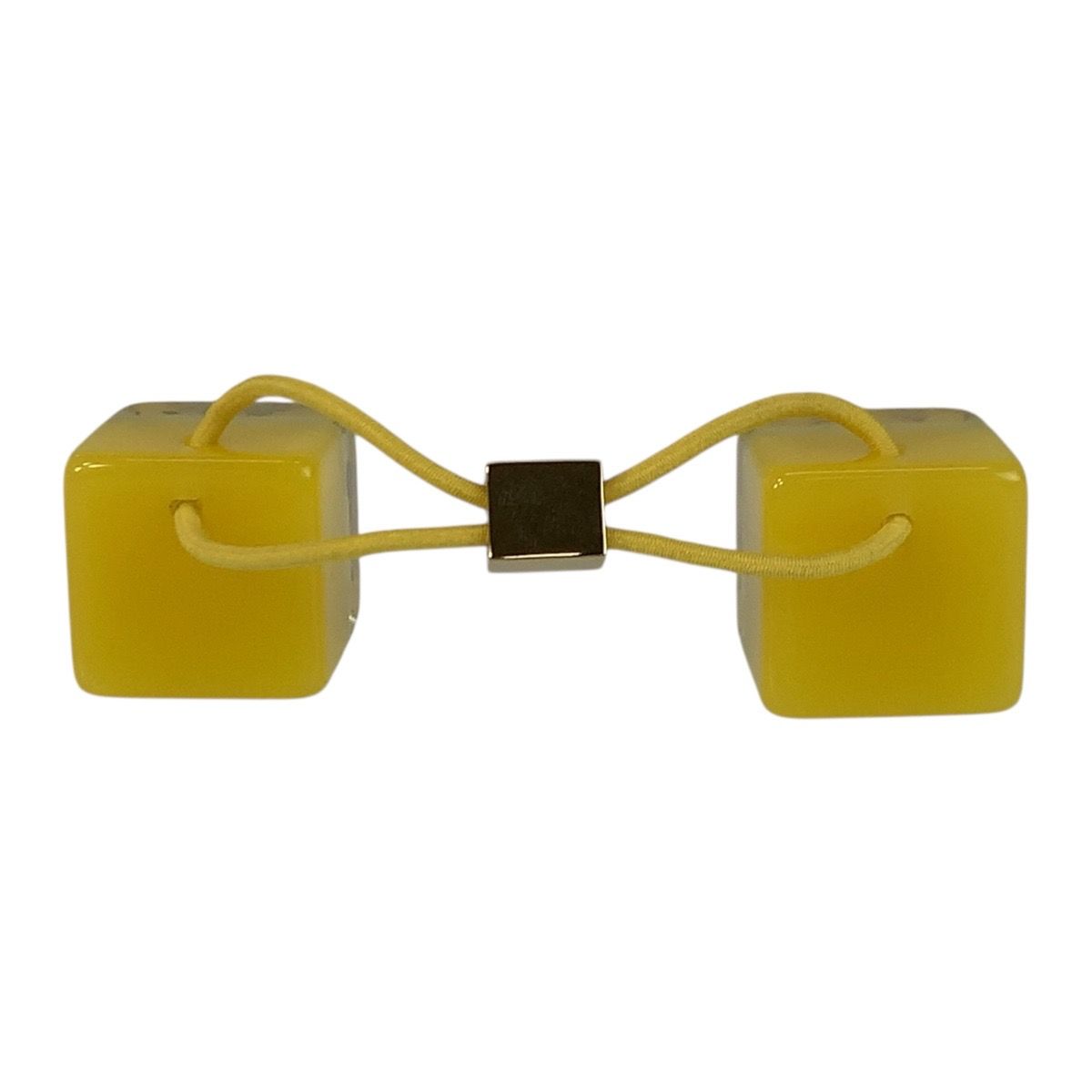 可能性 LOUIS VUITTON ルイヴィトン モノグラム アンクルージョン ヘアキューブ イエロー クリア ゴールド 樹脂系 ヘアアクセサリー 505281 軽薄な