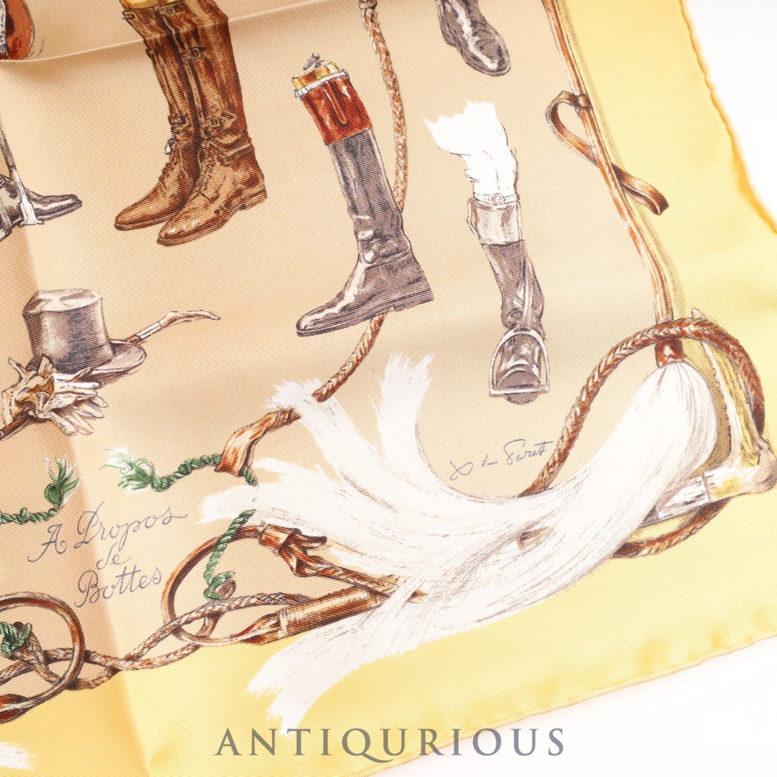 エルメス スカーフ カレ45 A PROPOS DE BOTTES ブーツ柄 SILK100
