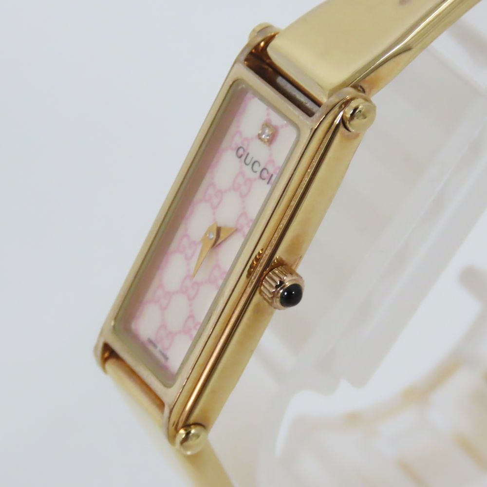 Ts770334 グッチ 腕時計 1500L 白/ピンク文字盤 レディース GUCCI中古