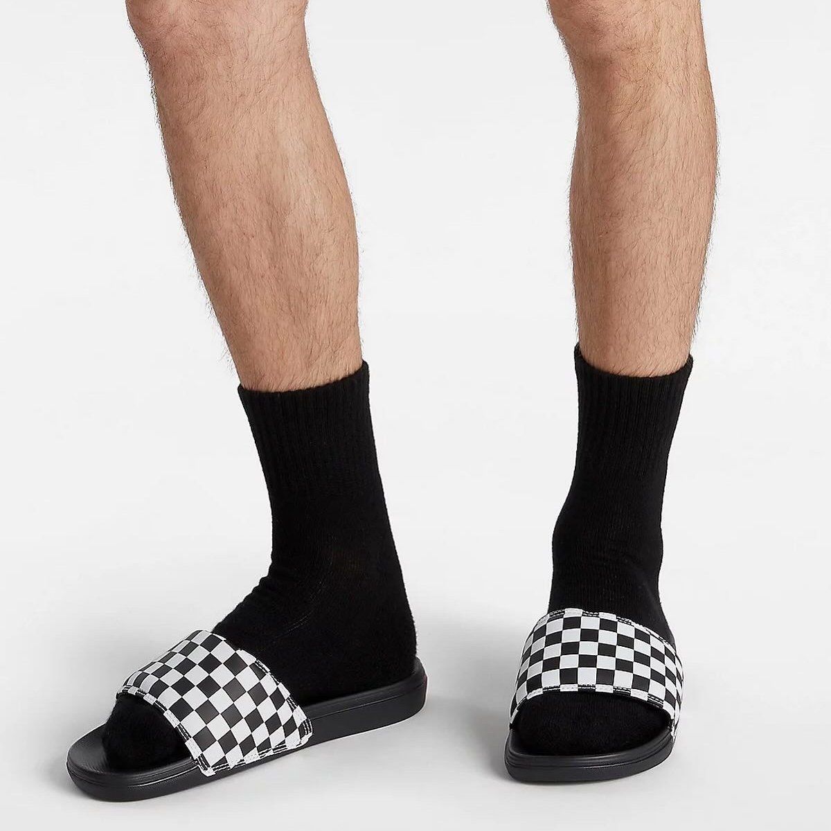 VANS MTE LA COSTA SLIDE-ON サンダル Checker White/Black SANDALS 白