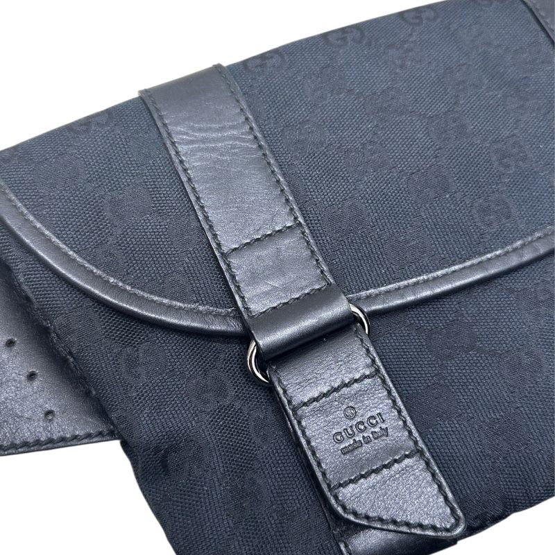 グッチ GUCCI GGキャンバス ボディバッグ 145851 ブラック メンズ