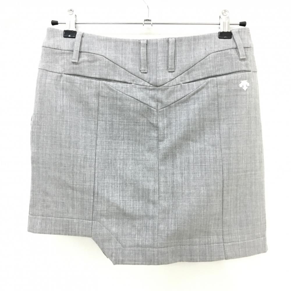 超 デサントゴルフ ウールスカート グレー バックロゴ 内側インナーパンツ 中田英寿 レディース 64|M ゴルフウェア DESCENTE