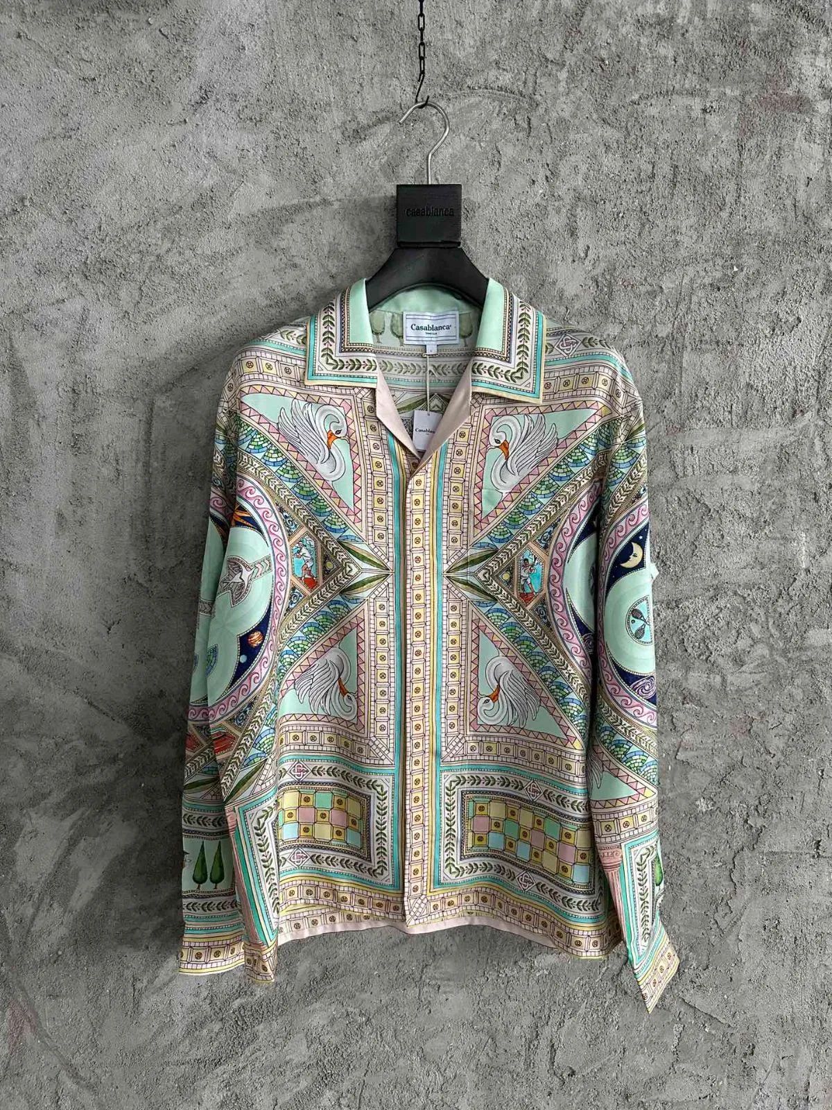 Casablanca Le Labyrinthe-print silk shirt