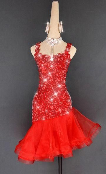 社交ダンスドレス ラテンドレス 競技 デモ用 ルンバ オーダーメイド