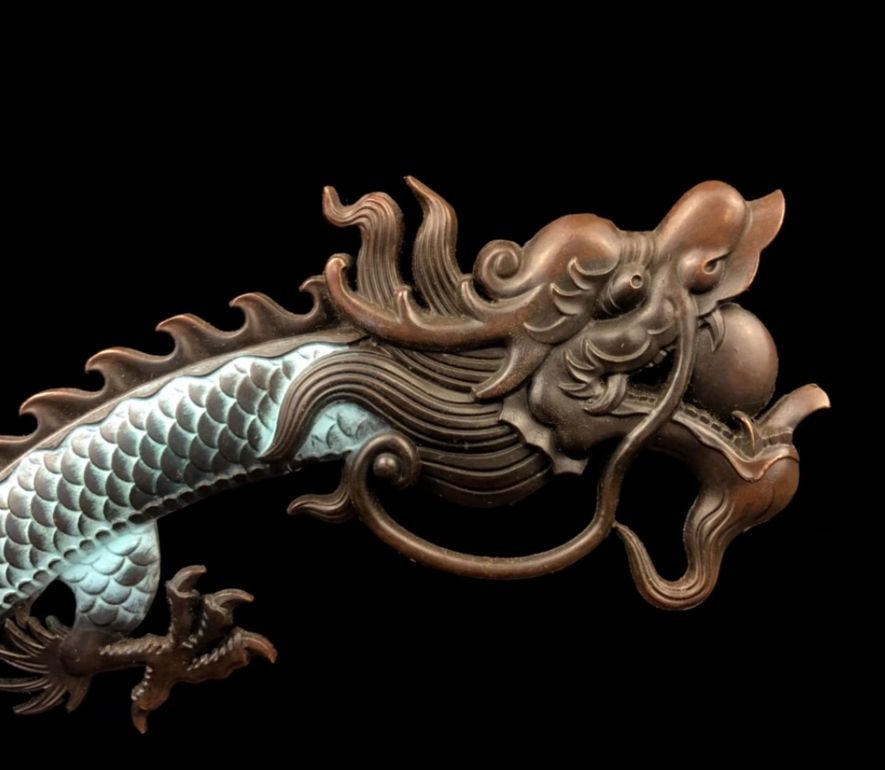 銅 細工 彩藍蓮華龍弔り式香炉 倒流香 装飾品 現代工芸品 美術品 公式 置物