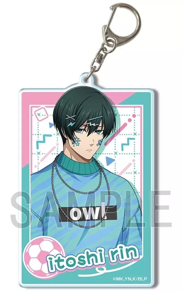 Free!　凛　ビッグアクリルキーホルダー 中古】キーホルダー デザイン02(糸師凛/デコラティブポップver.) 描き