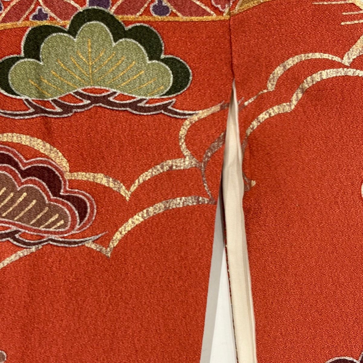 振袖 絞り 金彩 水色×朱色 ぼかし 身丈157 裄67 振袖 絞り 金彩 水色×朱色 ぼかし 身丈157 裄67