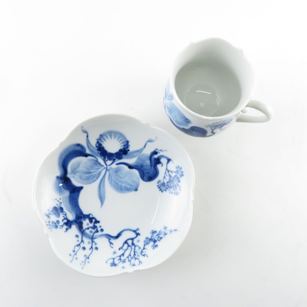 美品 MEISSEN マイセン ブルーオーキッド コーヒーカップ＆ソーサー 1客 白 青 陶磁器 高級 SU6233H - メルカリ