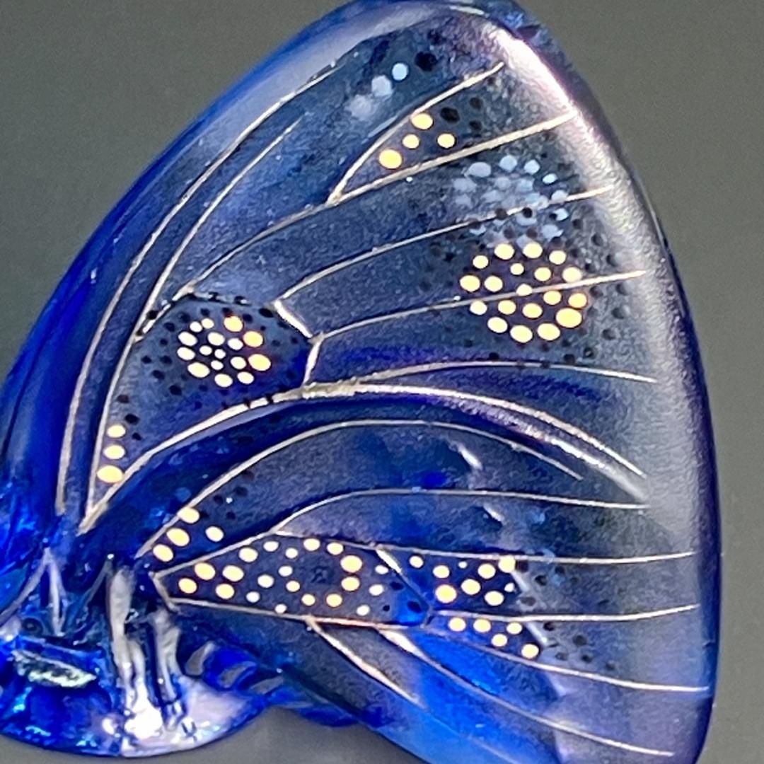 ラリック　パピヨン 蝶　ペーパーウェイト　ブルー＆パープル　lalique ラリック パピヨン ( 蝶 ) lalique papillonペーパーウェイト