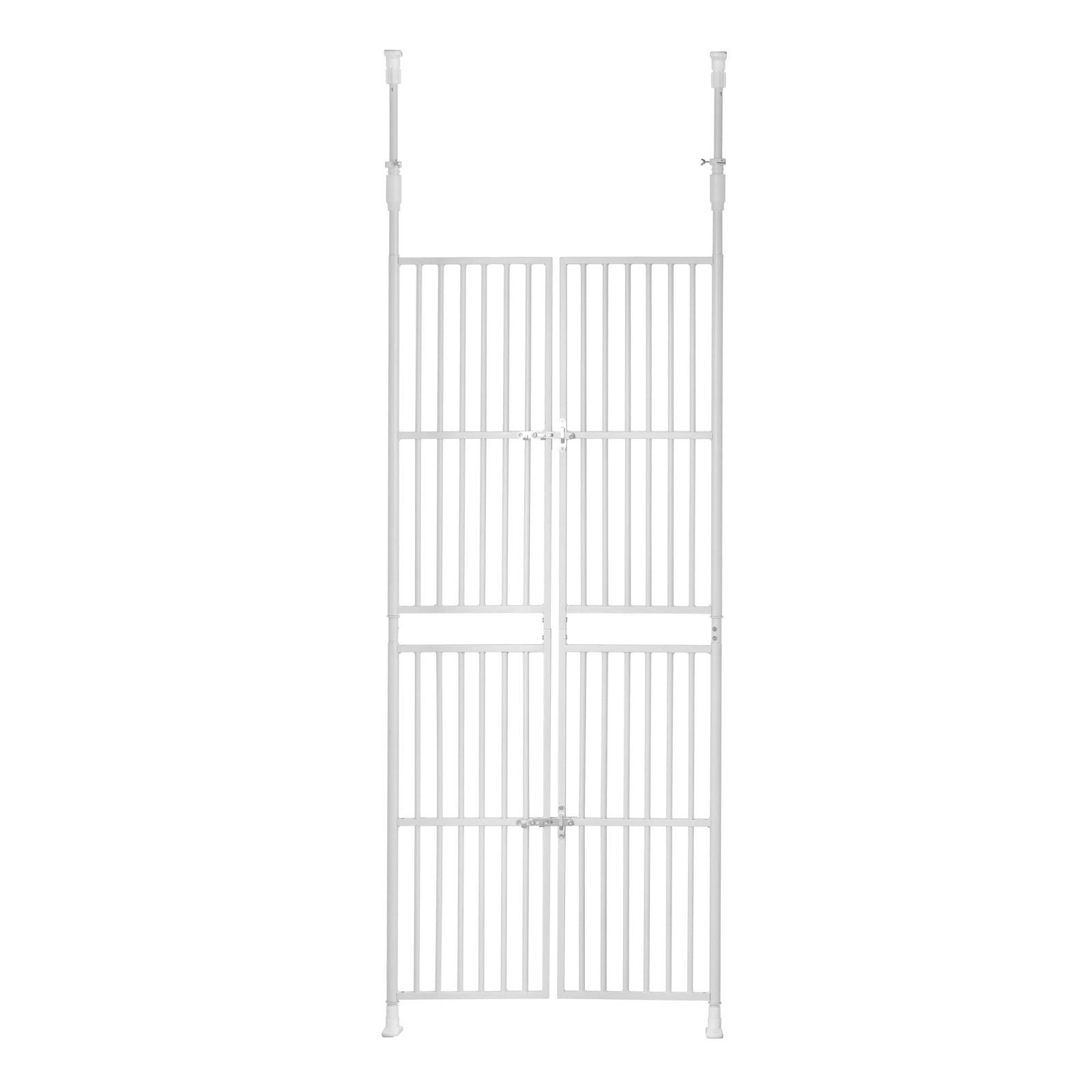 多頭飼い 多頭 猫用 スチール 保護 留守番 ペットケージ フェンス 廊下 ドア ロック付き 玄関 柵 飛び出し防止 脱走防止 ペットゲート ホワイト オーエスジェイ OSJ