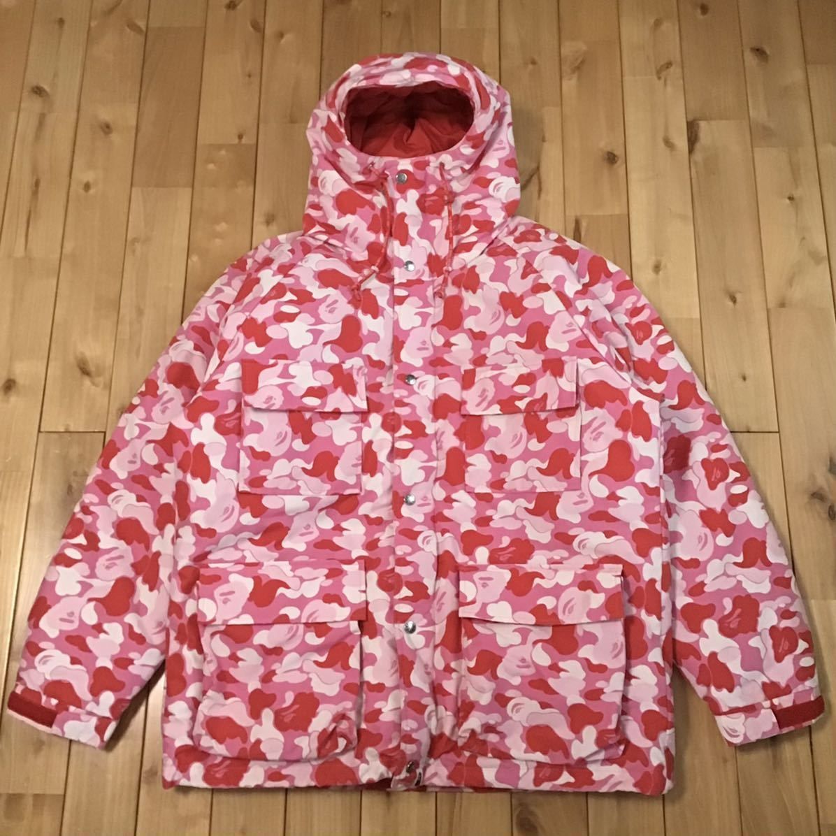 ☆XL☆ ABC camo pink ダウンジャケット a bathing ape BAPE hoodie down jacket ABCカモ エイプ  ベイプ アベイシングエイプ 迷彩 - メルカリ