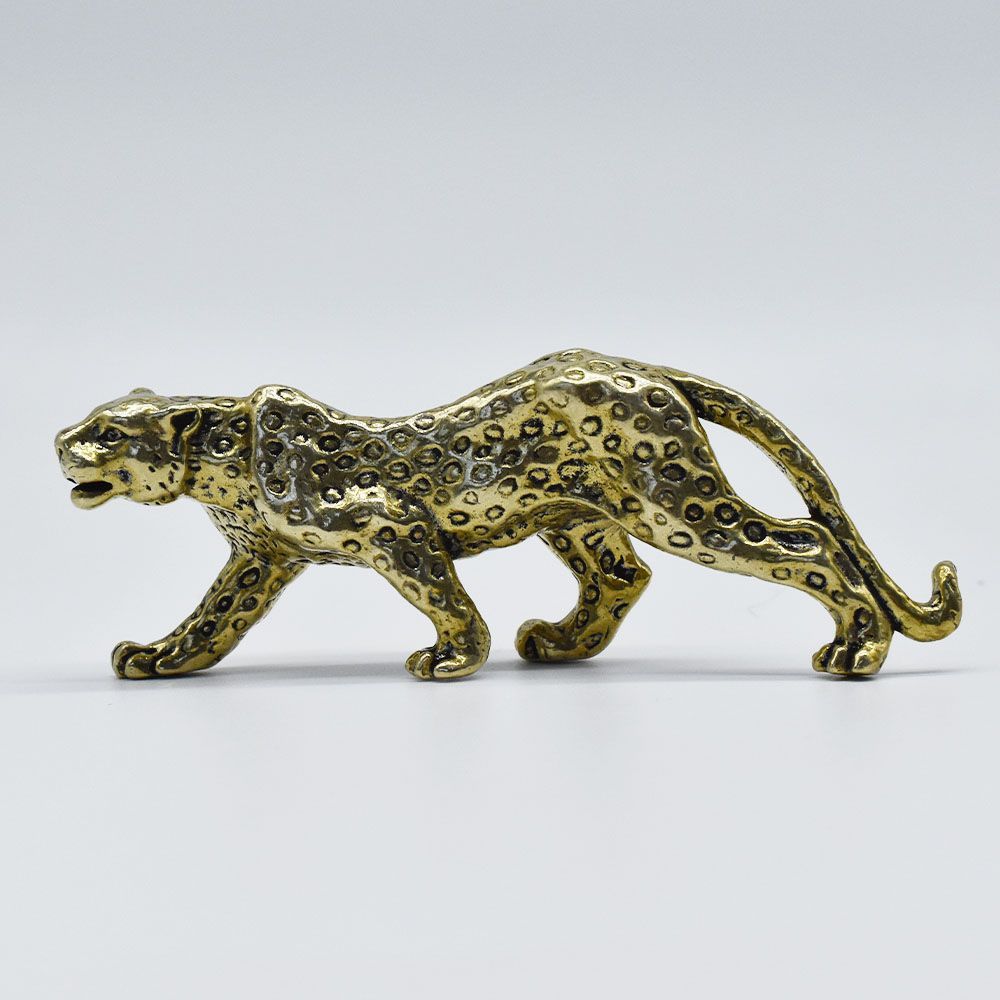 真鍮 豹の置物 ヒョウ柄ジャガー車