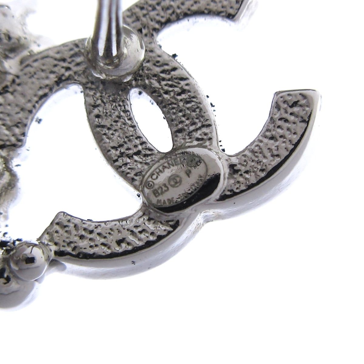 CHANEL シャネル ピアス - シルバー×クリア NO.5 クローバー WWW_SHINETEETH_COM