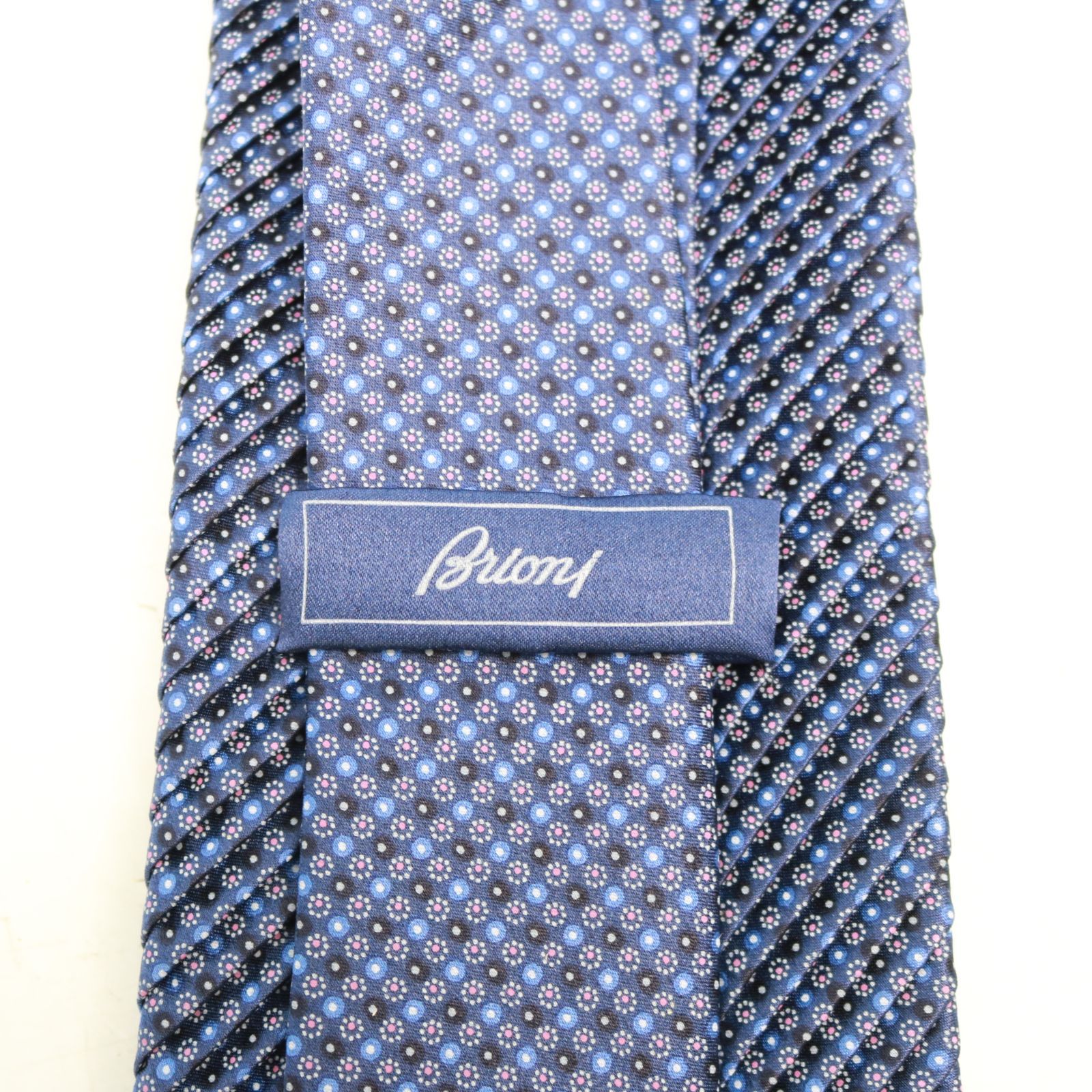 a487】Brioni ブリオーニ ネクタイ シルク100% ブルー系 未使用