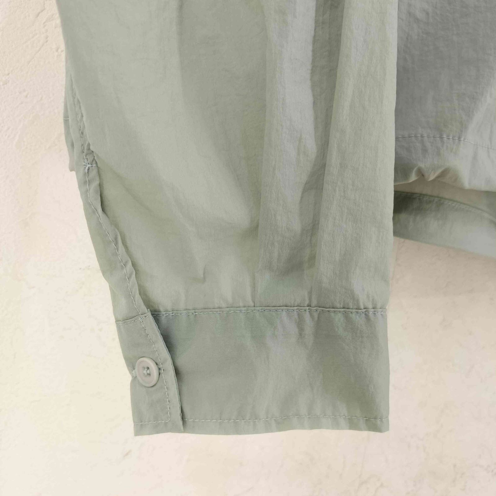 アモーメント amomento SHEER ZIP UP SHIRTS-NYLON-MINT