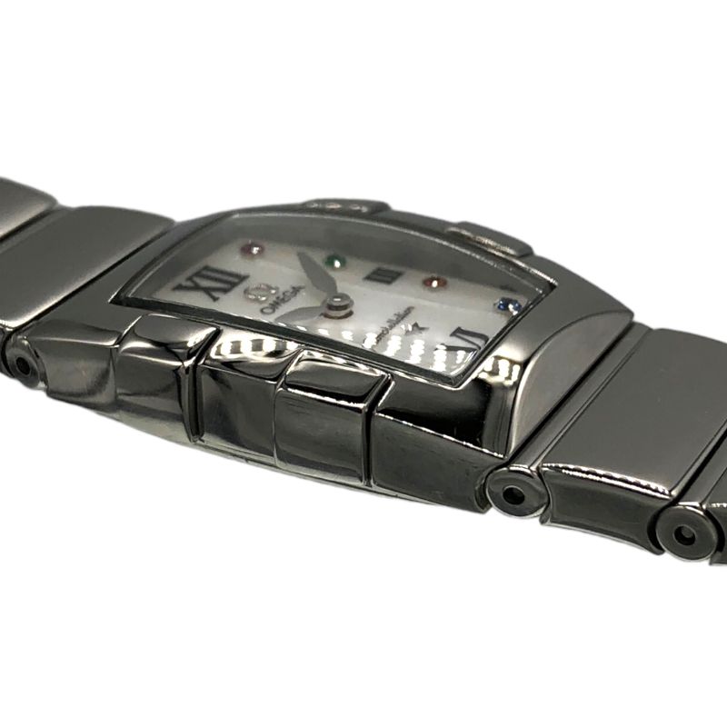 オメガ OMEGA コンステレーション クアドレラ ミニ ホワイトシェル カラーストーン8P 1584.79 シルバー×ホワイト SS レディース  腕時計
