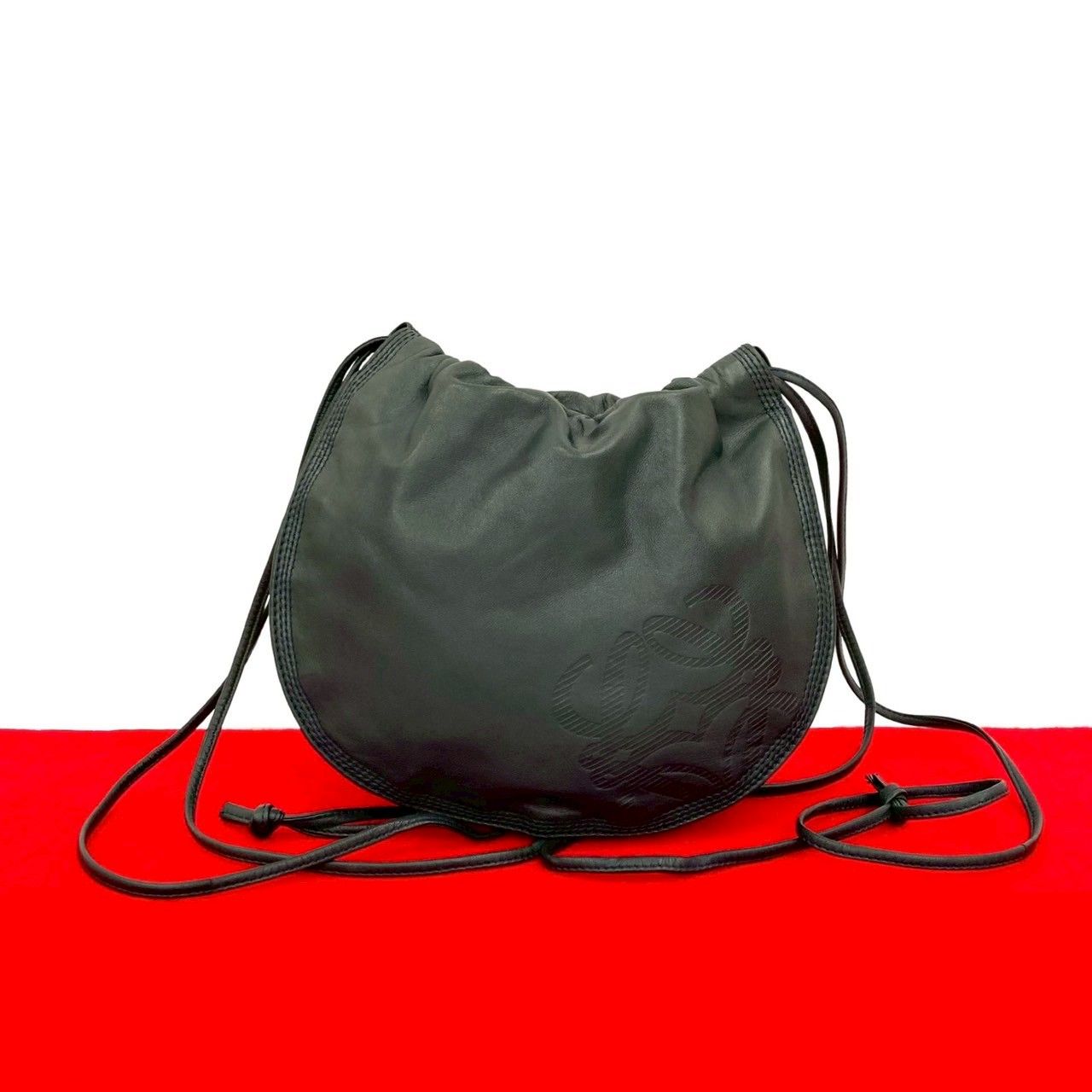 極 美品 LOEWE ロエベ ヴィンテージ アナグラム ロゴ ナッパ