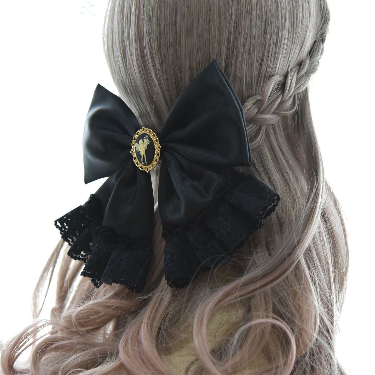 2wayリボン【漆黒の妖精】☆ハンドメイド 病みかわいい メンヘラ 地雷