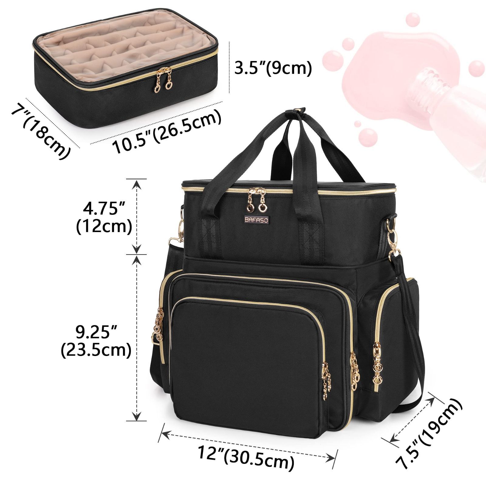 数量限定】3WAY 収納 持ち運び ネイル道具 ネイルライト 70ボトル用