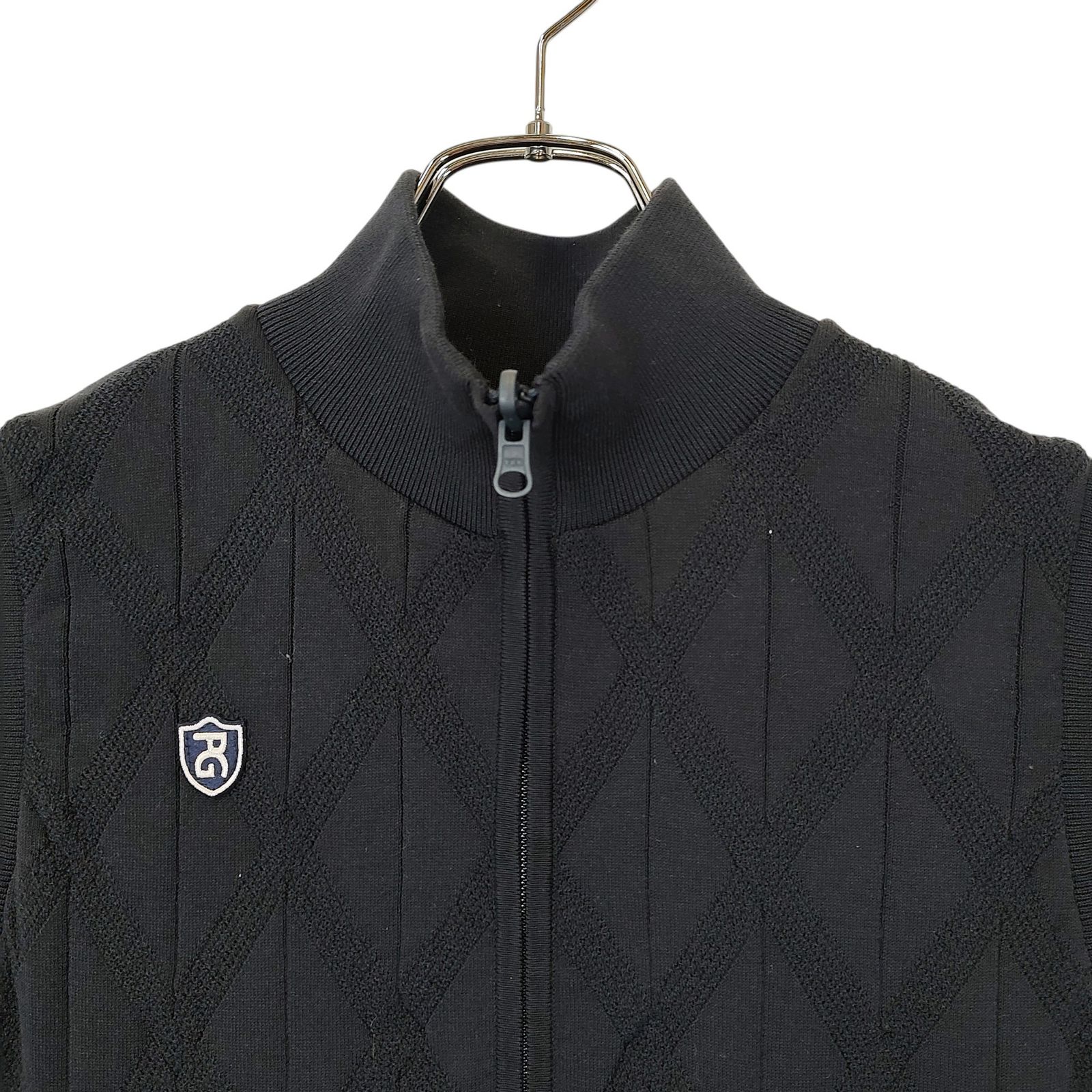 PEARLY GATES パーリーゲイツ アウターニットベスト レッド×ダークネイビー 中綿入り ダブルジップ メンズ 5 ゴルフ r8 PEARLY GATES パーリーゲイツ ゴルフ ジップアップ ニット ベスト 053