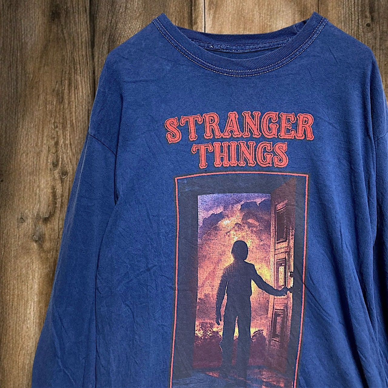 BHFO ムービー Tシャツ 長袖 ロンT ビンテージ 古着 青 ストレンジャー 