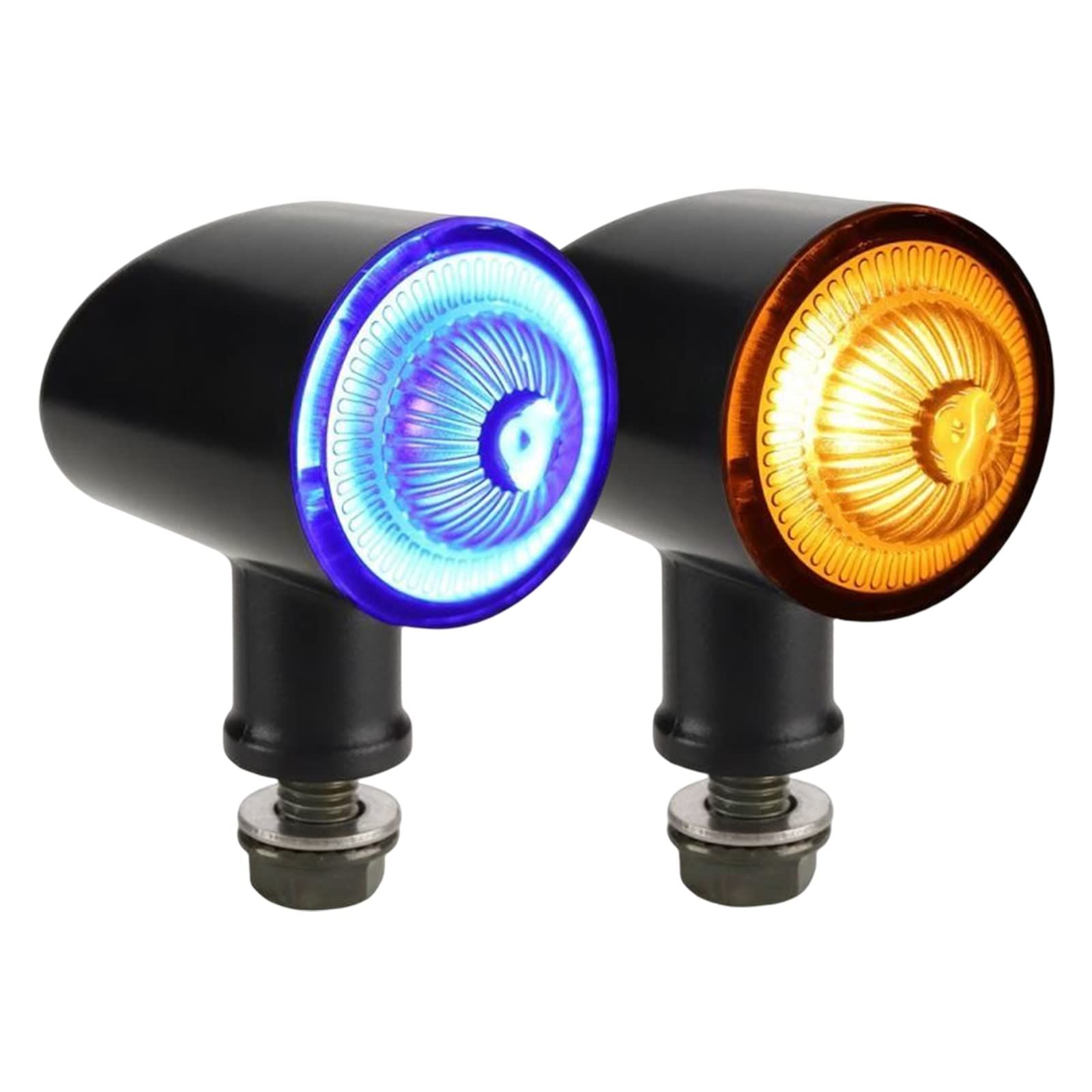 Yuumo+ バイク ウインカー LED 高輝度 デイライト ポジションランプ ミニ 小型 防水 IPX6 M8 汎用 2個セット ブルー [ブルー]