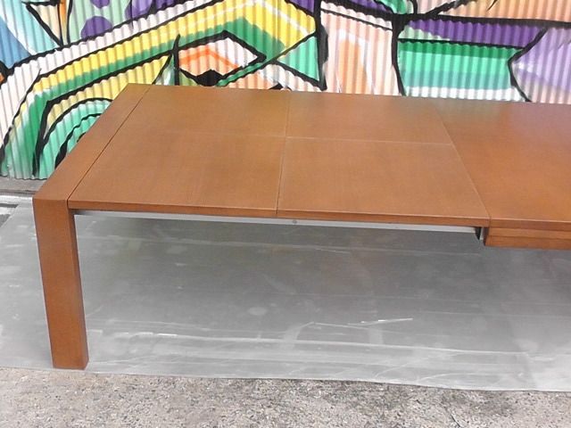 天然木 伸長式ローテーブル