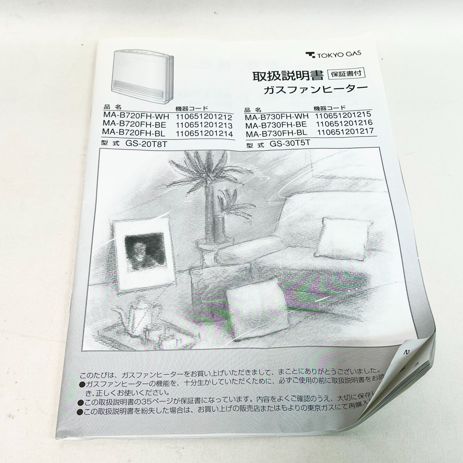 TOKYO GASガスファンヒーターGS-30T5T(MA-B730FH-WH) 2006年製