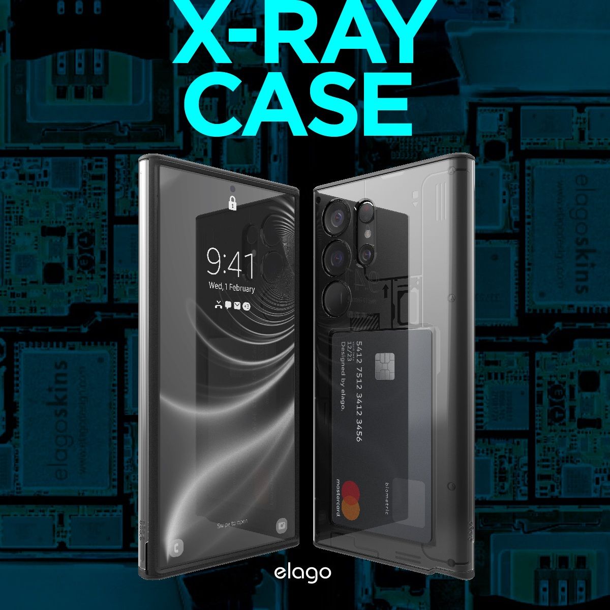 Galaxy S24 Ultra ケース 耐衝撃 カード 収納 付 スマホケース 2層デザイン Samsung GalaxyS24 Ultra ギャラクシーS24ウルトラ 対応 elago X-RAY CASE