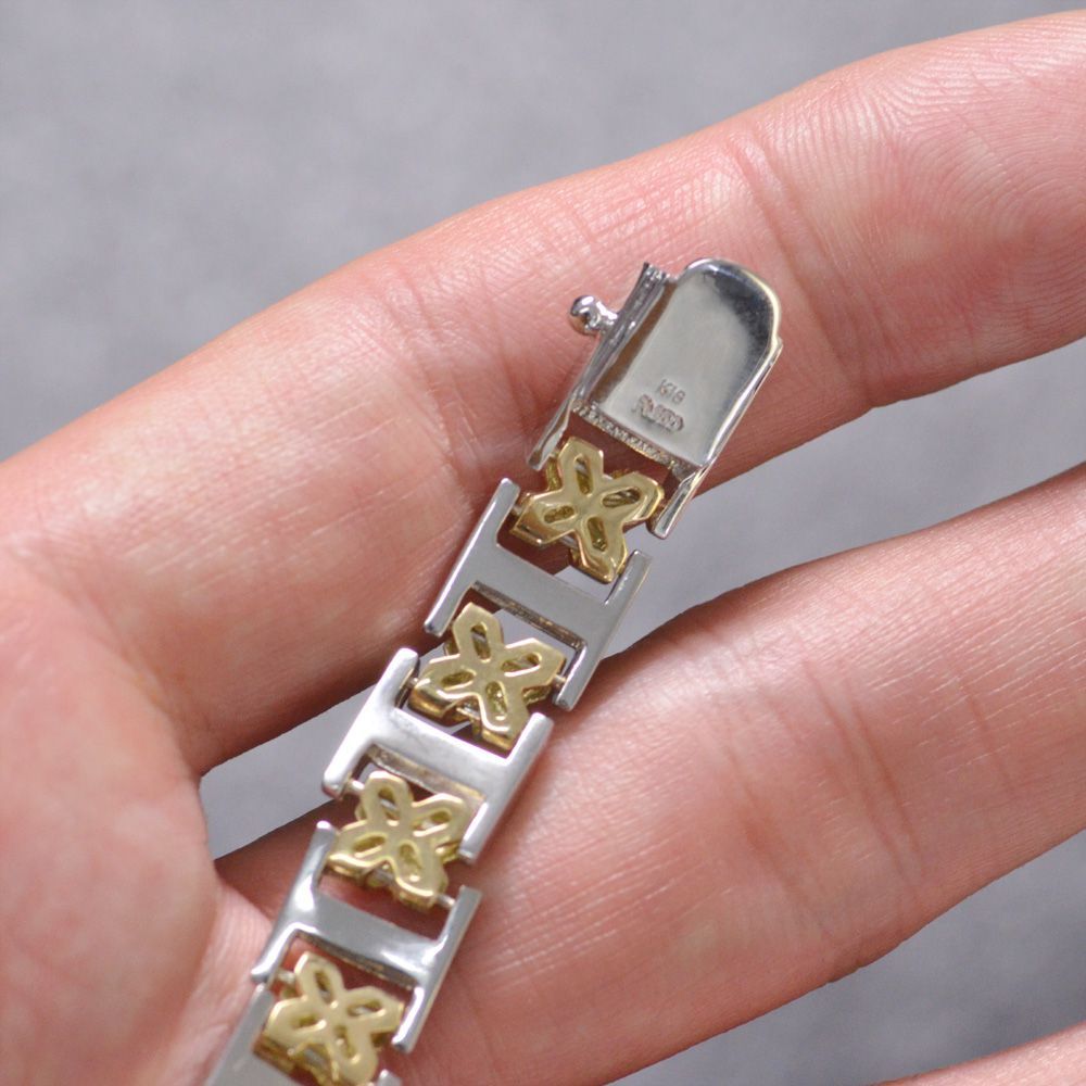 新品】18金アンカーチェーンブレスレット幅4.3mm長さ19cm 即日発送 24