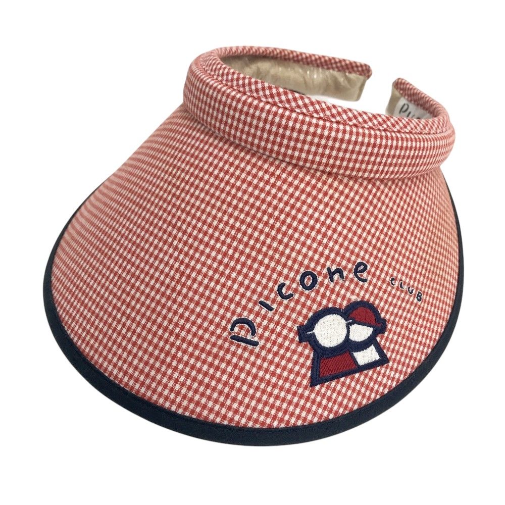 PICONE CLUB ピッコーネクラブ サンバイザー チェック柄 レッド