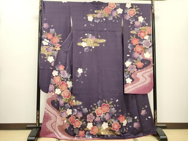 平和屋着物▽豪華振袖 駒刺繍 絞り 舞桜 金銀彩 鈴乃屋扱い 正絹