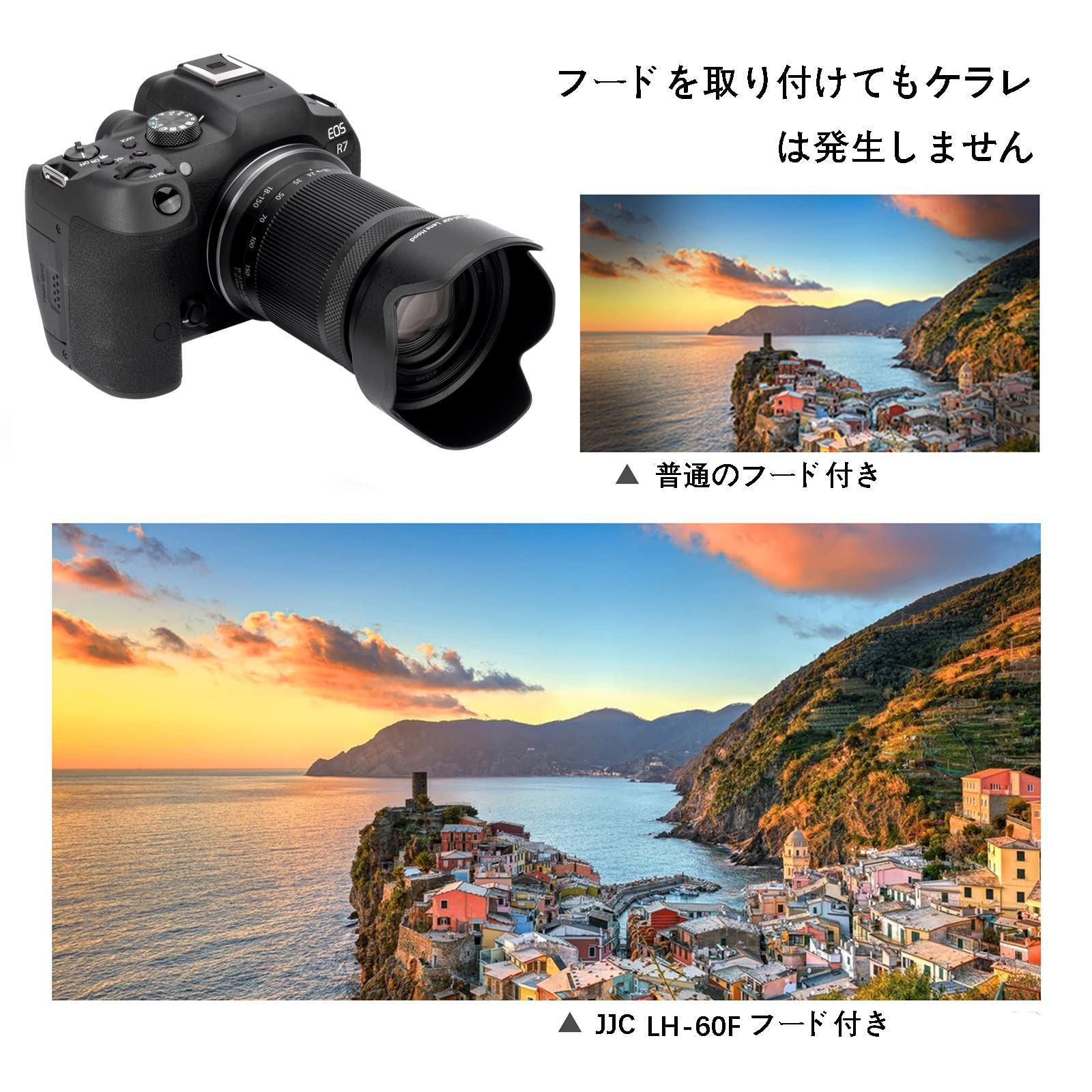 2021新作】 JJC EW-60F 可逆式 レンズフード Canon R7 R10 RF-S 18-150mm F3.5-6.3 IS STM  amp;