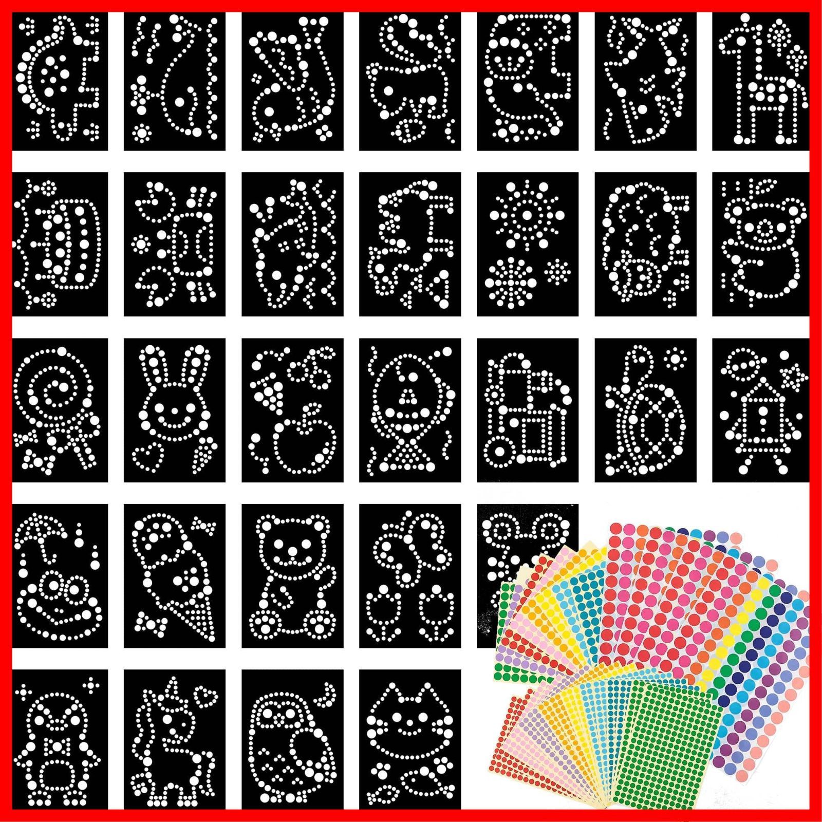 【人気商品】シール貼りセット 30種 黒台紙タイプ clickclack モンテッソーリ教育のおしごと 知育玩具