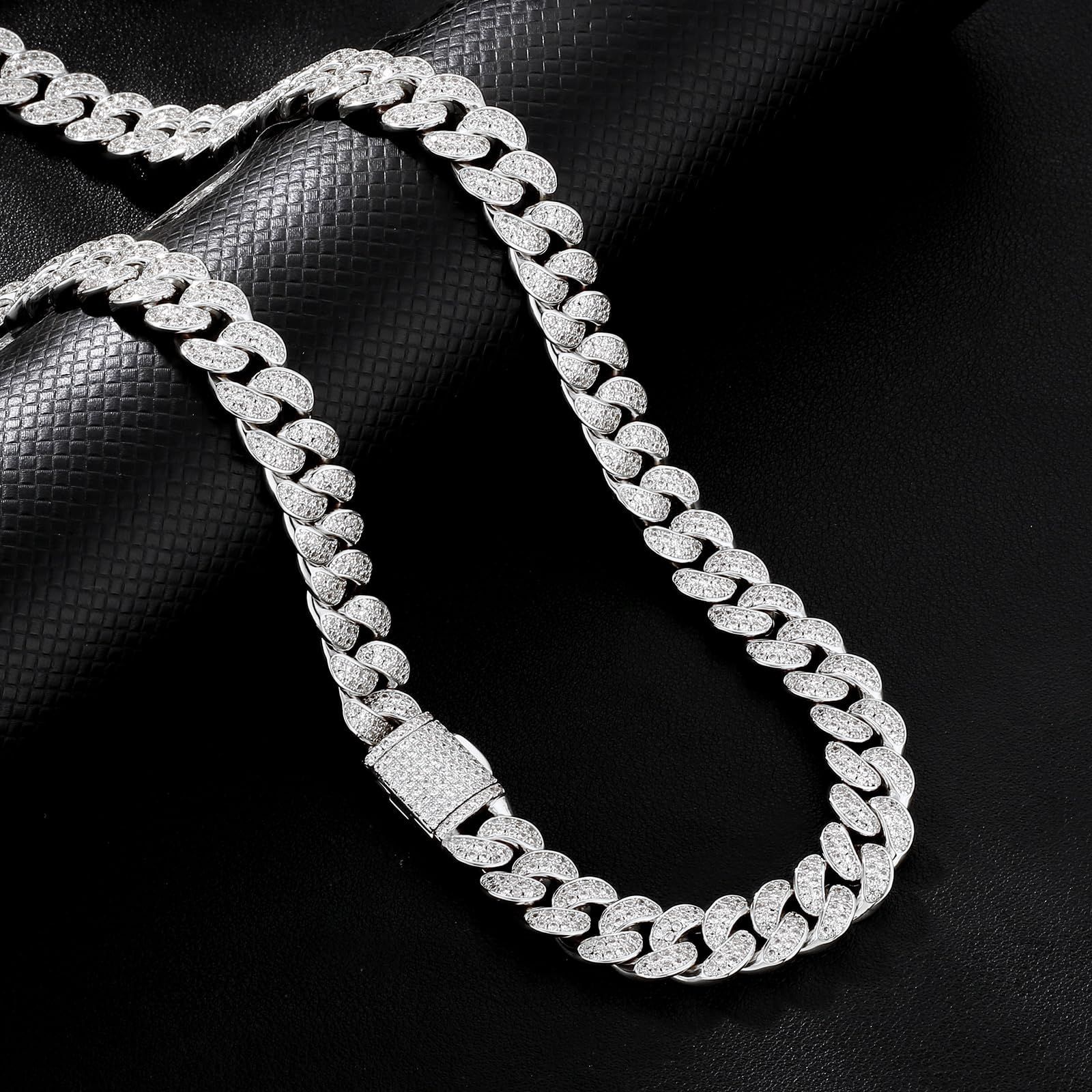 Amazon | KRKC&CO 喜平ネックレス ジルコニア マイアミ キューバン