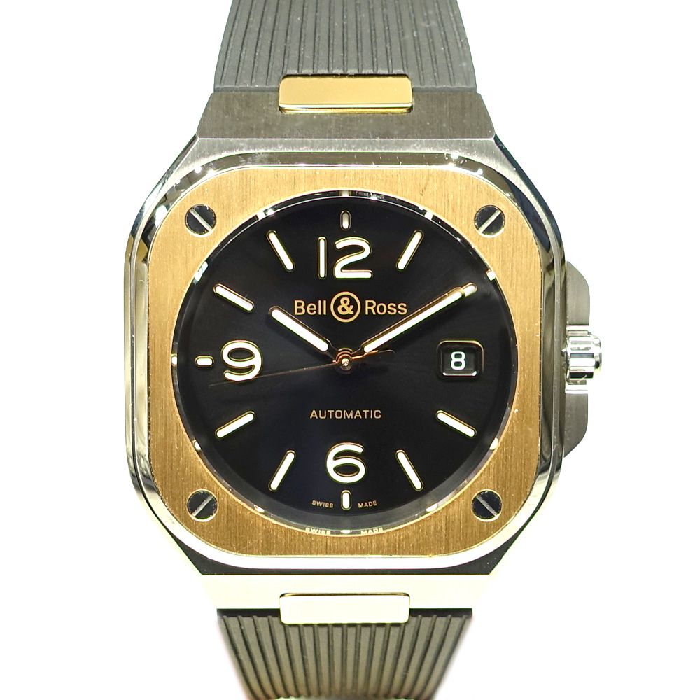 【栄】ベルu0026ロス アーバン BR05A-BL-STPG/SRB ブラック メンズ SS PG ラバー 自動巻き 腕時計