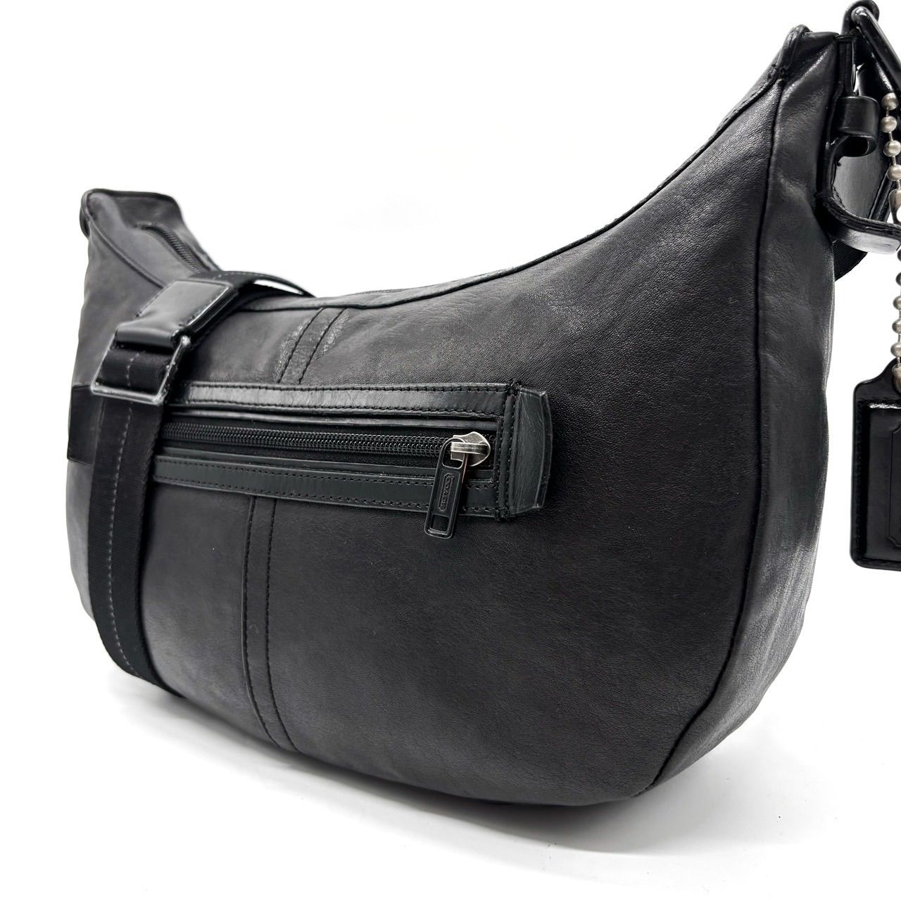 美品】 COACH Y2K hobo black leather shoulder bag unisex コーチ 