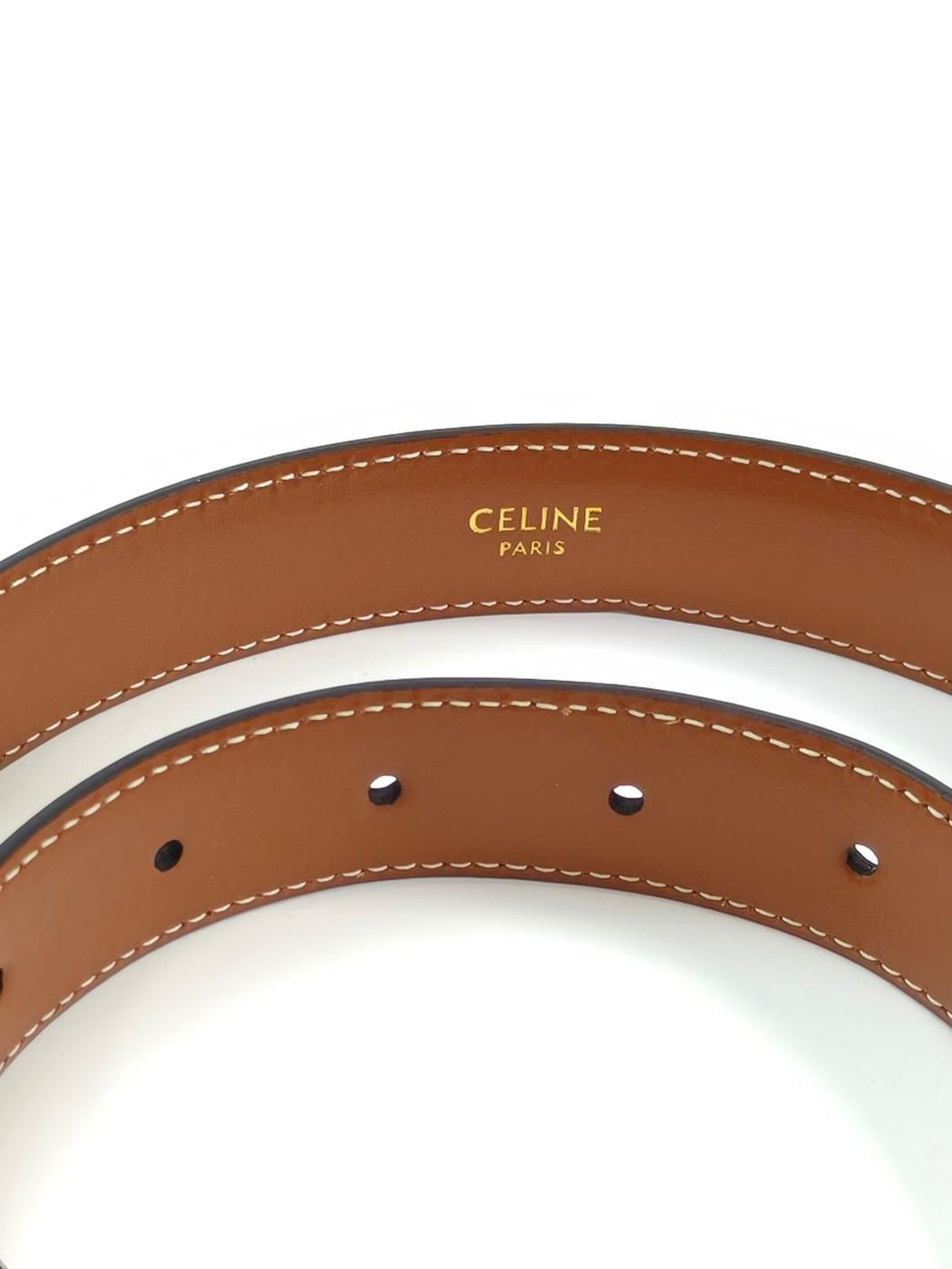Celine セリーヌ トリオンフバックル カーフスキン ホワイト