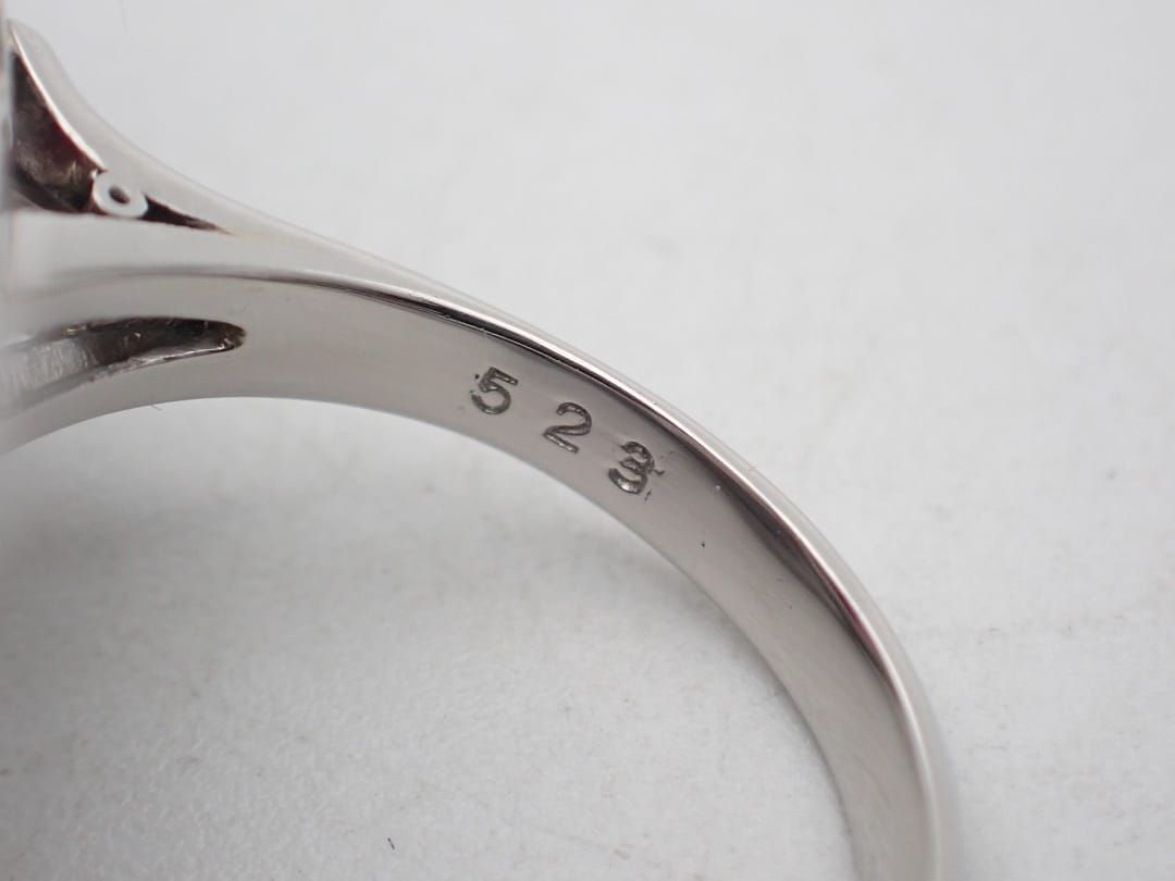 PT900 プラチナ ダイヤ取巻き スピネル リング 5.23ct D1.69ct 9号  