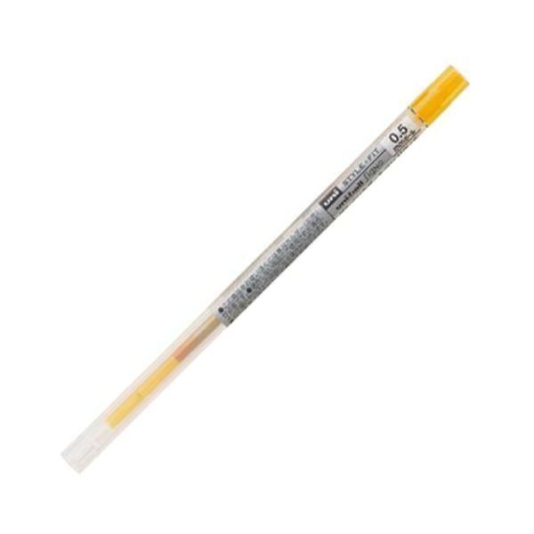 （まとめ） 三菱鉛筆 ゲルインクボールペンスタイルフィット 替芯 0.5mm ゴールデンイエロー UMR10905.69 1セット（10本） 〔&times;5セット〕